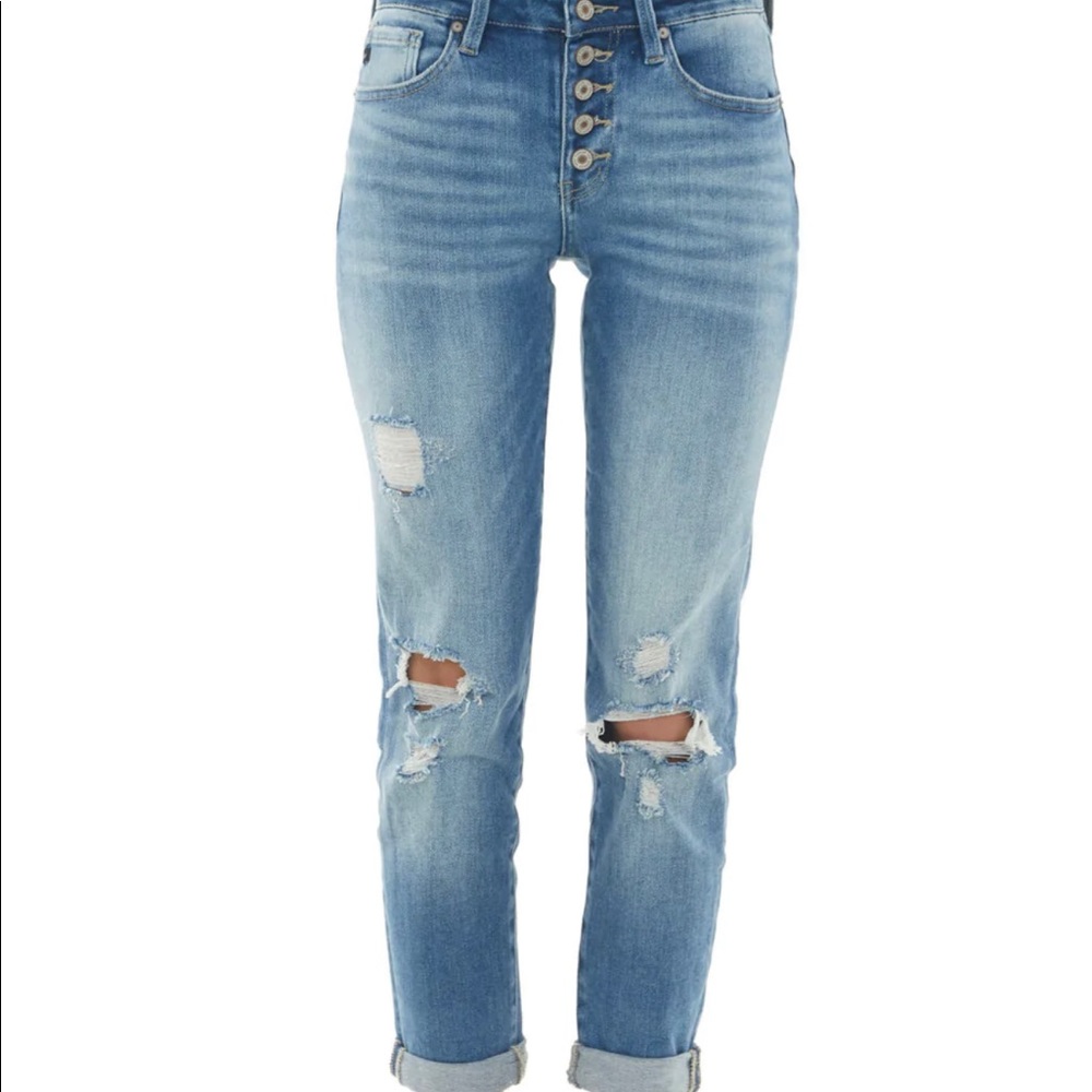 KanCan distressed roll up jeans size 24